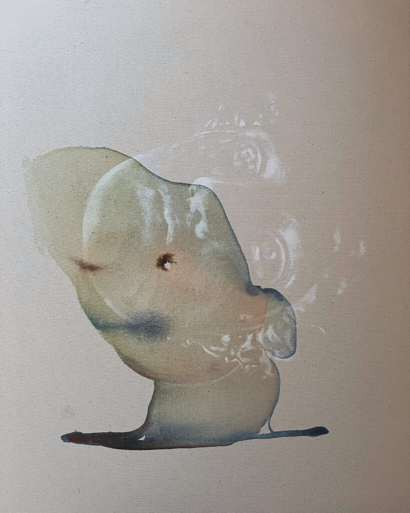 L'esprit 65X54 gesso et aquarelle sur toile