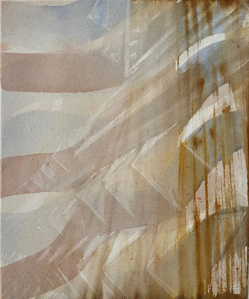 Architecture Façade 46X38cm Gesso et aquarelle sur toile